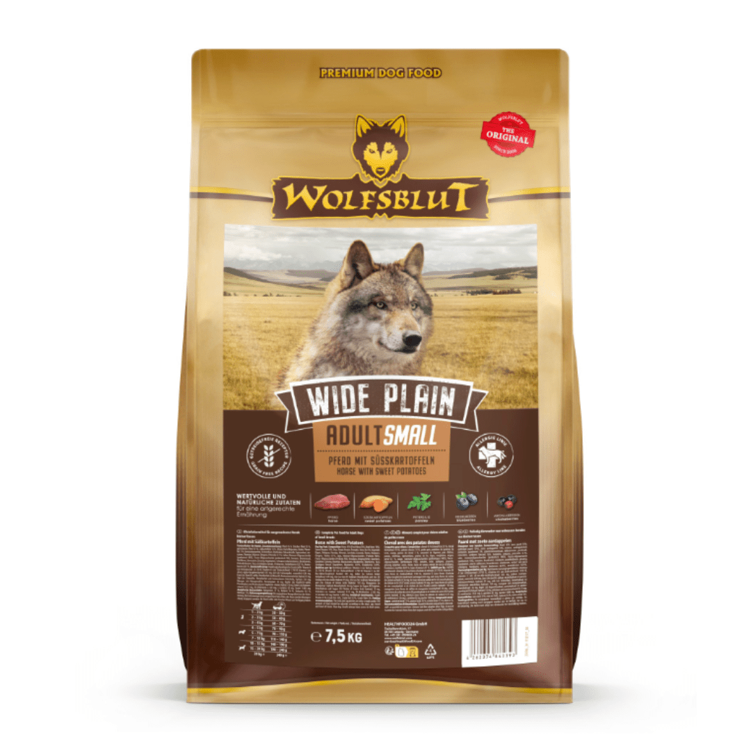Wolfsblut Wide Plain Small Breed суха храна за дребни породи кучета с конско и сладки картофи, 7.5 кг - Wolfsblut храна за кучета